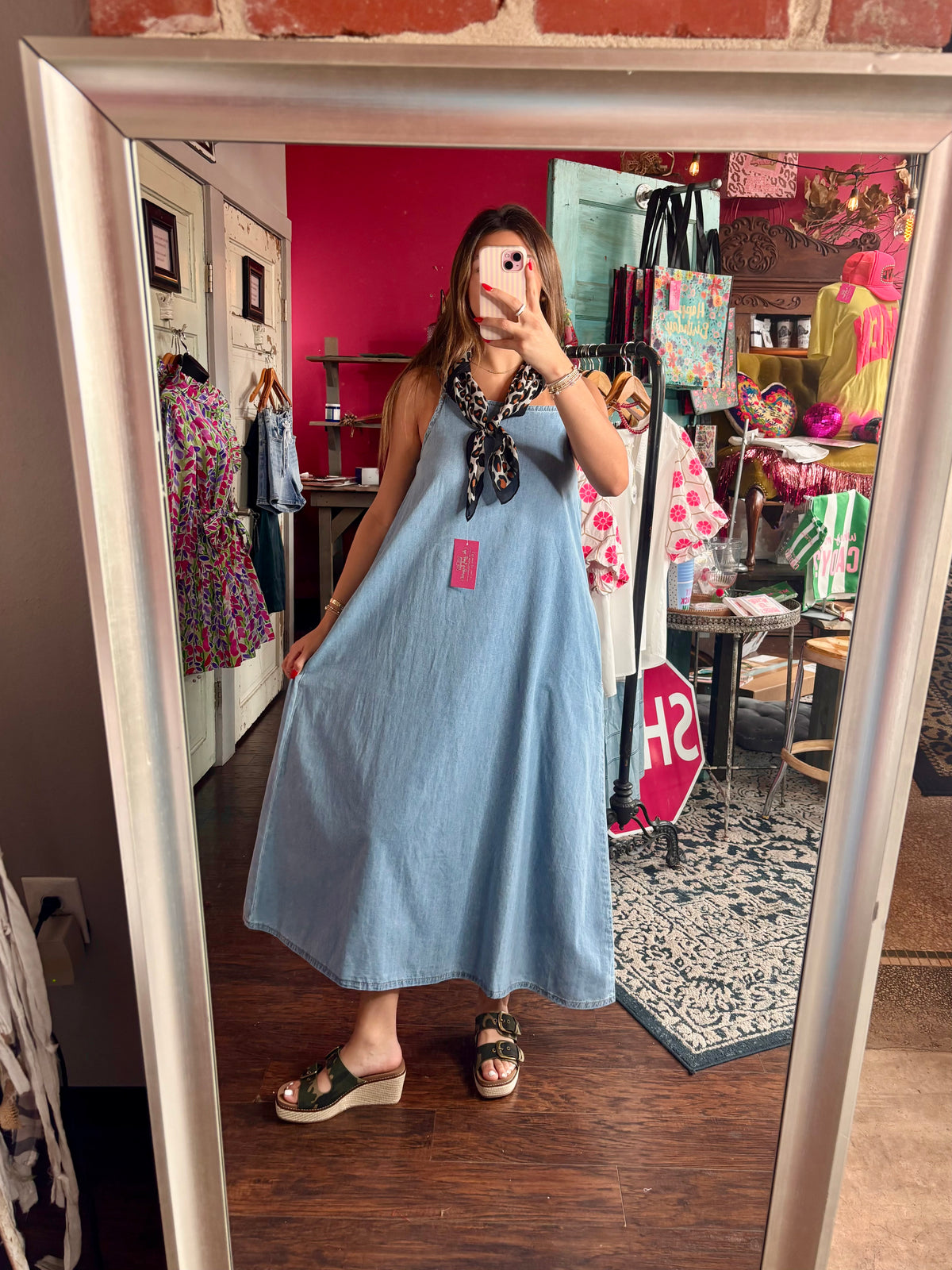 the lala denim dress