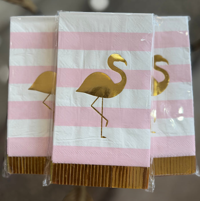 Gold Foiled Flamingo Napkins