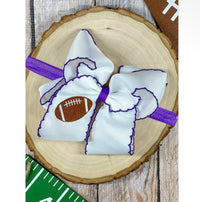 Purple & White Football Headband