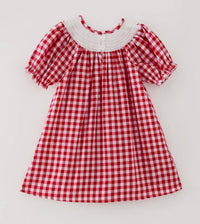 Christmas Tree Smocked Embroidered Dress