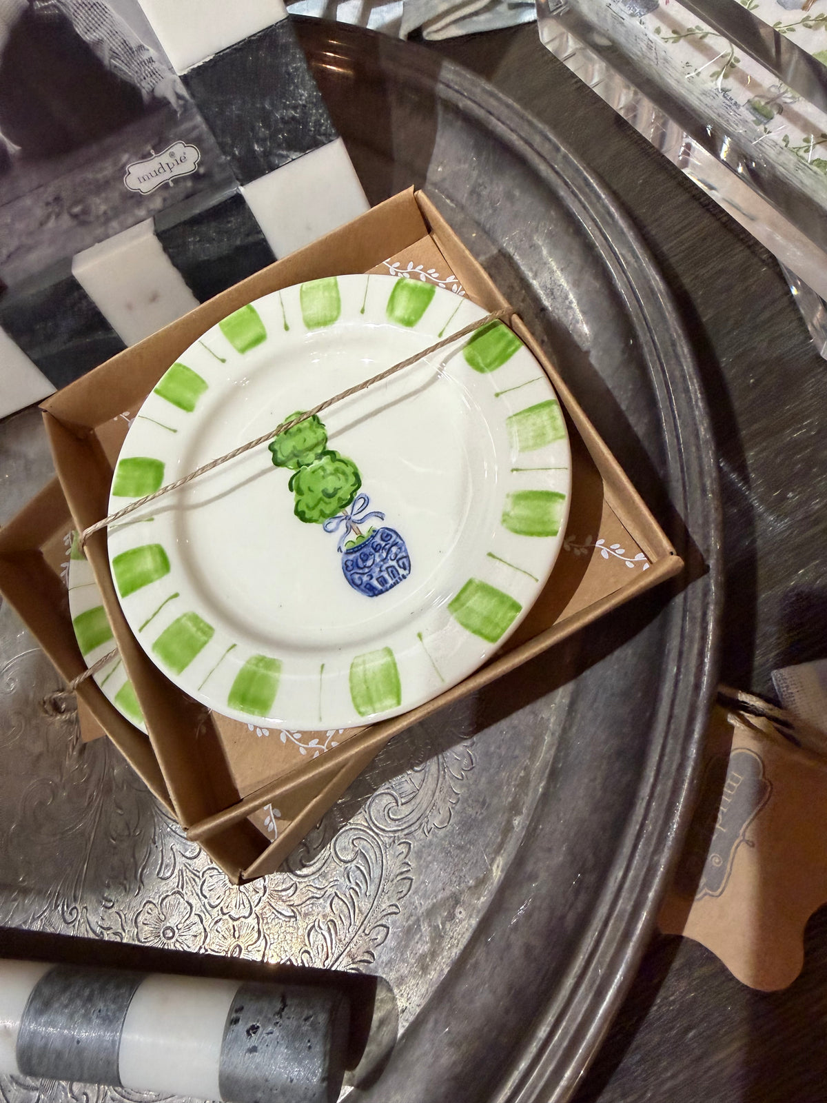 SINGLE TOPIARY BOXED TRINKET DISH