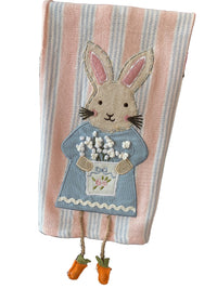 Pink Striped Bunny with Dangle Legs Towel