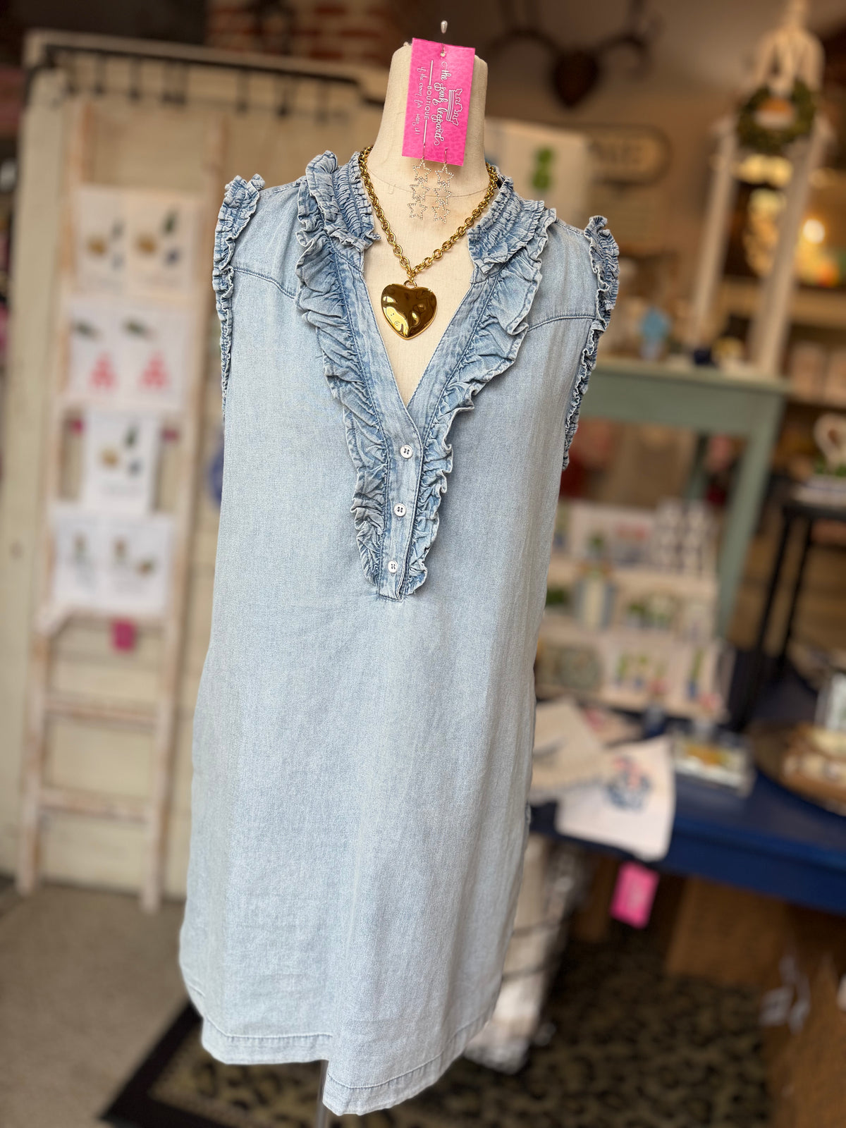 Preppy Denim Dress Large