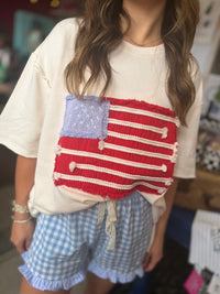 Cream American Flag Shirt