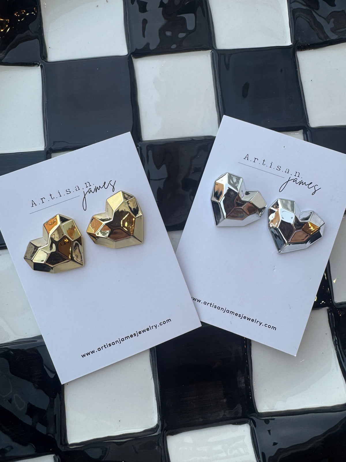 Artisan James - Turtle Shell Heart Earrings