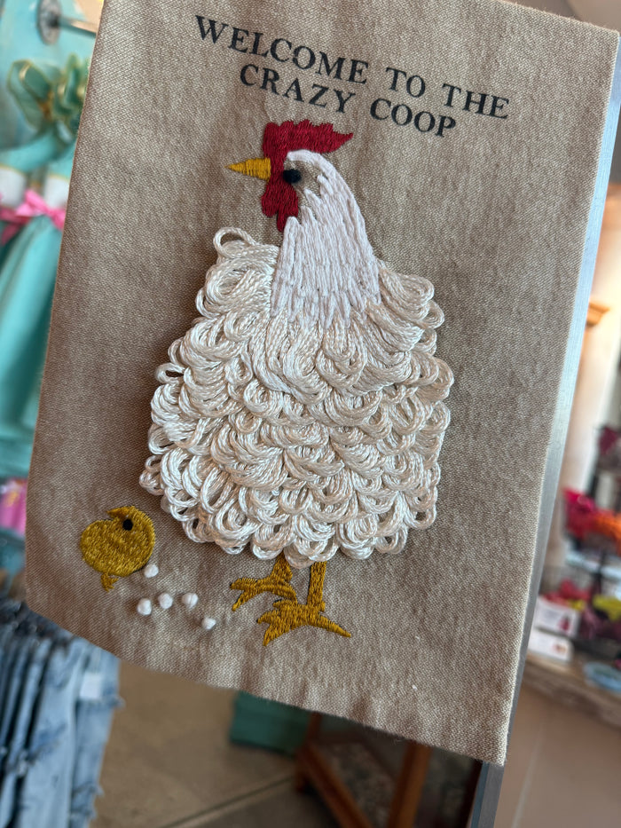 Welcome to the Crazy Coop Towel