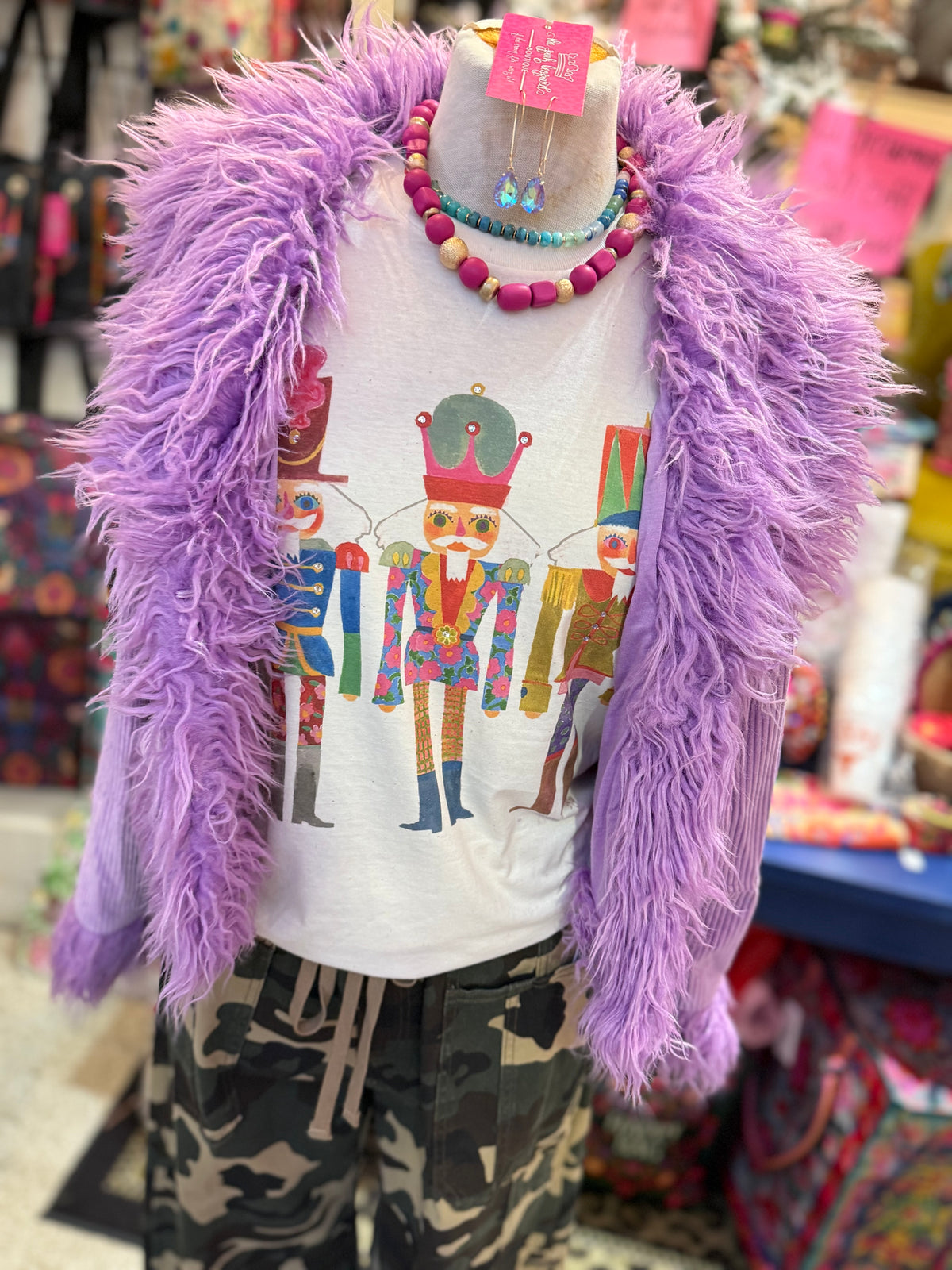 Faux Fur Trim Corduroy Jacket