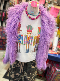 Faux Fur Trim Corduroy Jacket