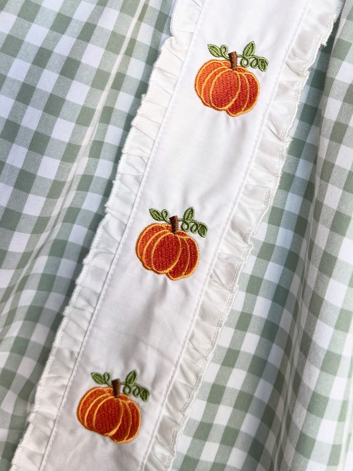Sage Gingham Pumpkin Dress