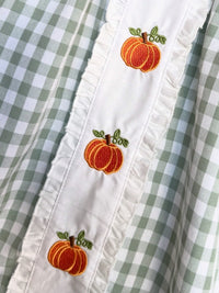 Sage Gingham Pumpkin Dress