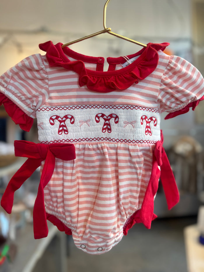 Pink Striped Candy Cane Bubble -SALE