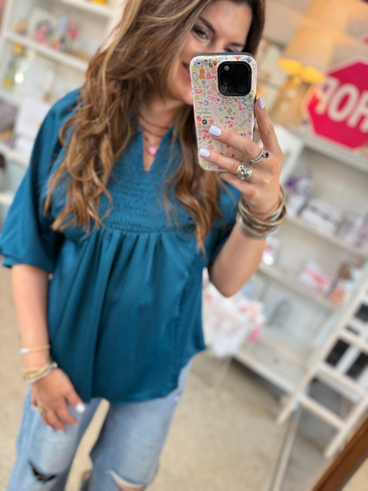 Moonlit Teal Top