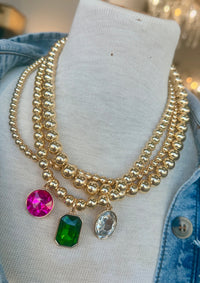 The Yaya - pinks Gold Layered Necklace  - 18”
