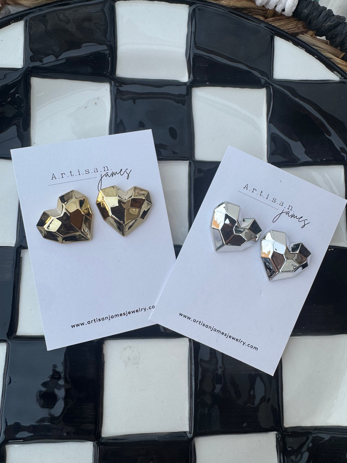 Artisan James - Turtle Shell Heart Earrings