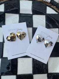 Artisan James - Turtle Shell Heart Earrings