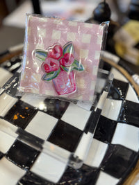 Clear Napkin Holder & Flower Weight