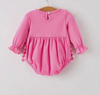 "Gobble" Smocked Embroidered Girls Romper