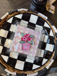 Clear Napkin Holder & Flower Weight