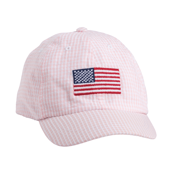 Pink Gingham American Flag Hat
