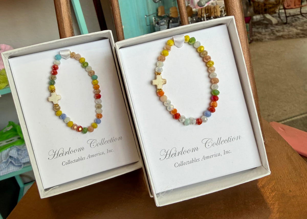 Multicolor Gemstone Bracelet with Cross {youth & infant}