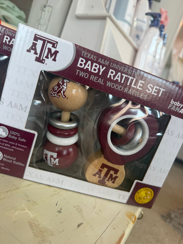 A&M Aggies - Baby Rattles - 2 pack