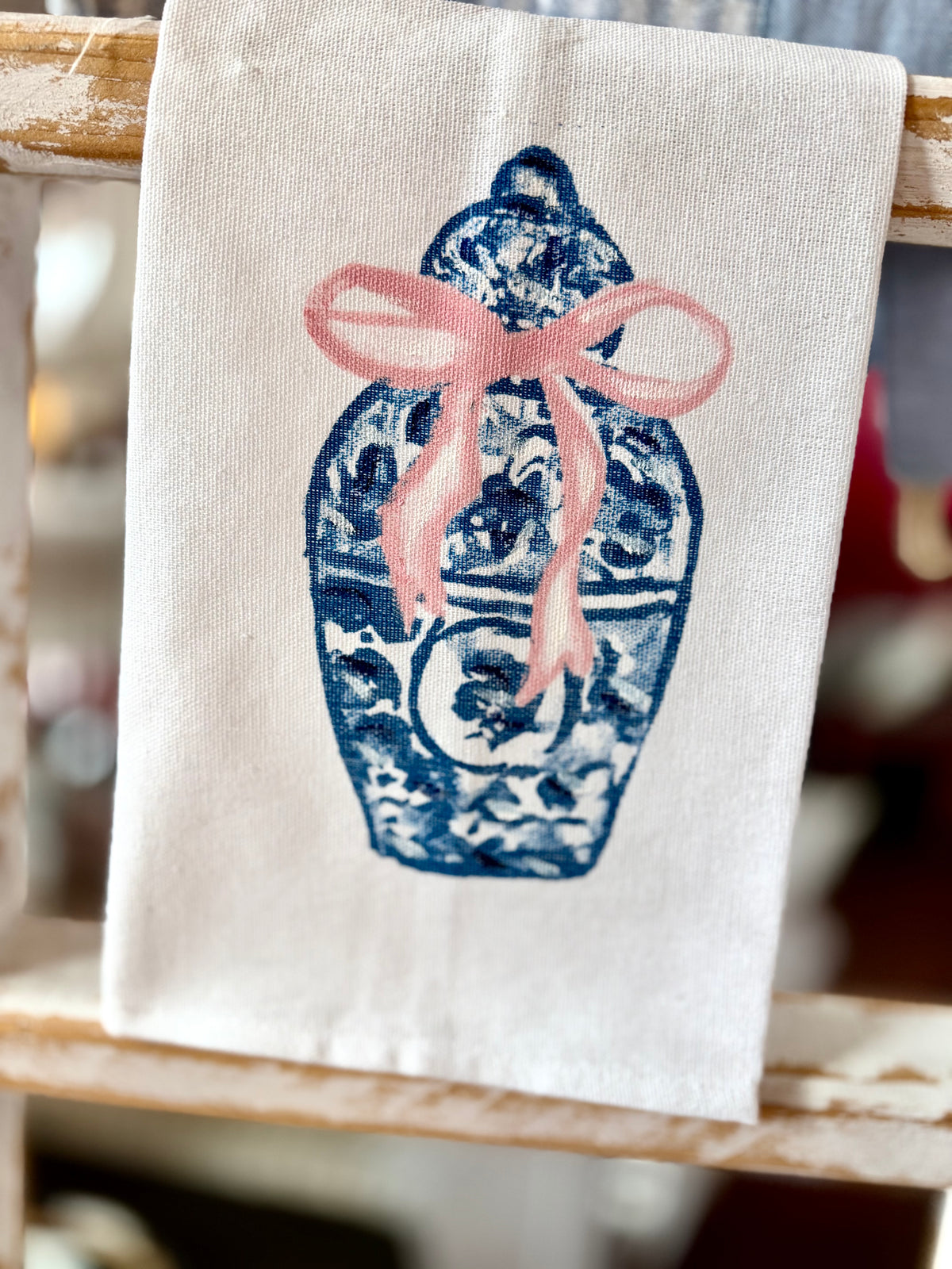 Painted Ginger Jar - Tea Towel