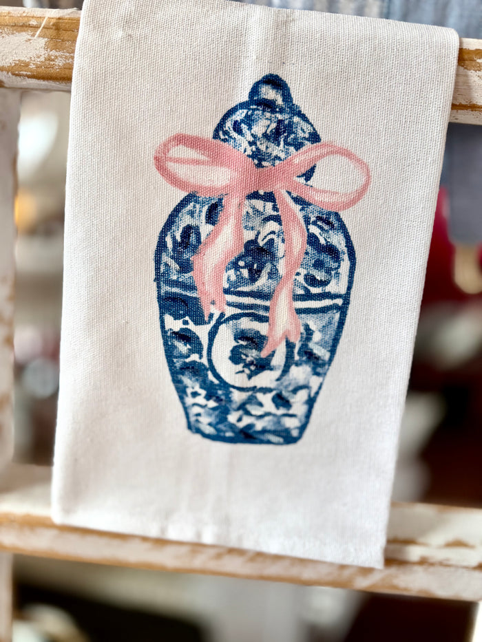 Painted Ginger Jar - Tea Towel