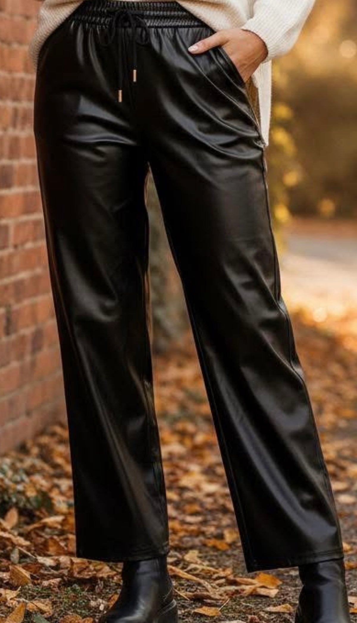 Black Faux Leather Pants