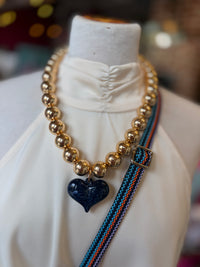 The LALA Heart Necklace - Navy