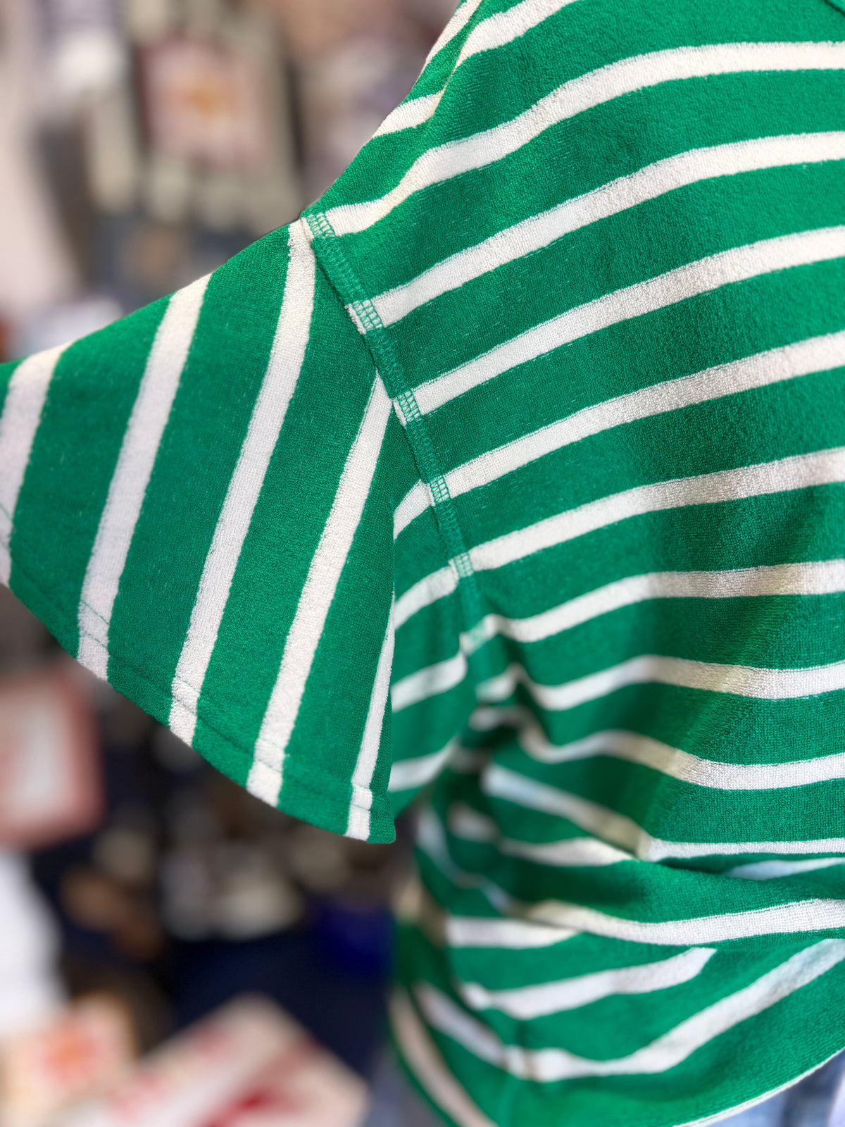Ruffles & Stripes Top - Green/White
