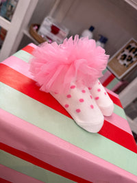 MUD PIE - PINK with Polka Dots TUTU SOCKS