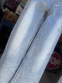 Bow Studded Denim Jeans