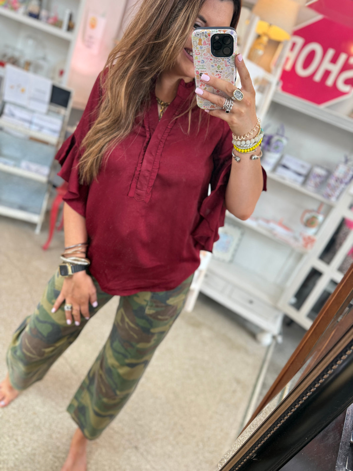 The Burgundy Glam Top