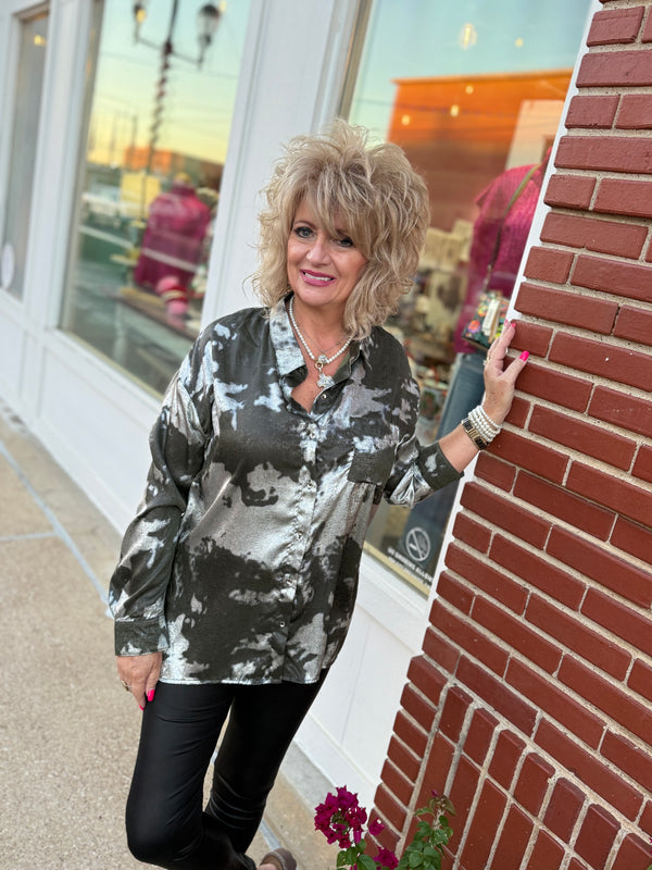 Collared Metallic Shirt