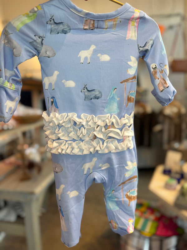 Navity Themed Ruffled Sleeper - Girls
