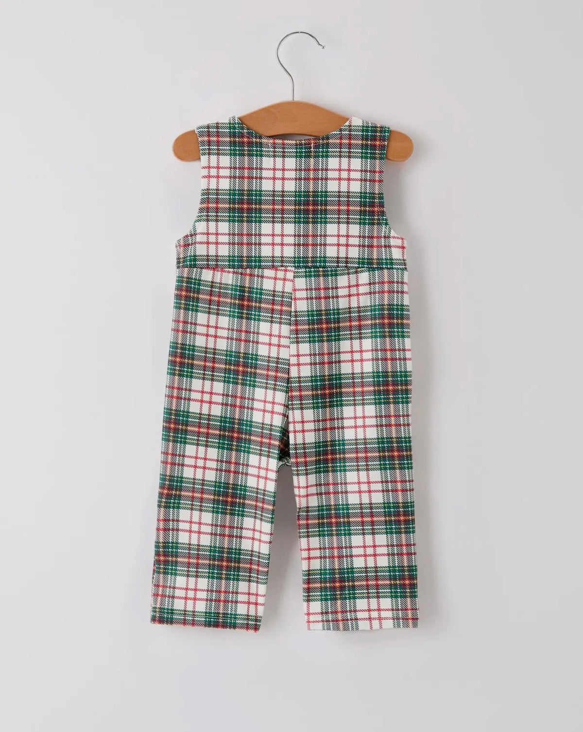 Christmas Plaid Smocked Embroidered Boys Romper