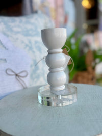 White Resin Taper Holder - Assorted