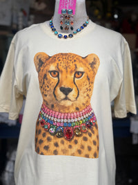 Jeweled Collar Leopard T-shirt