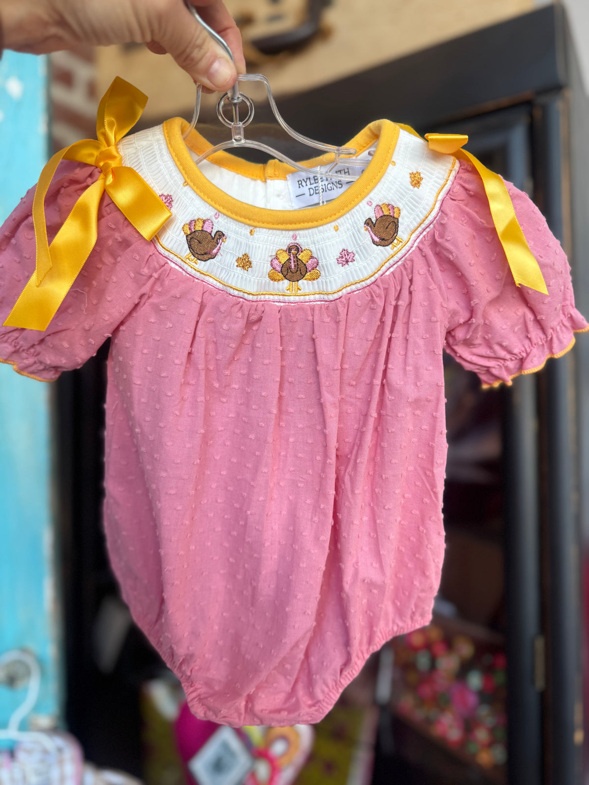3 Little Turkeys Smocked Bubble
