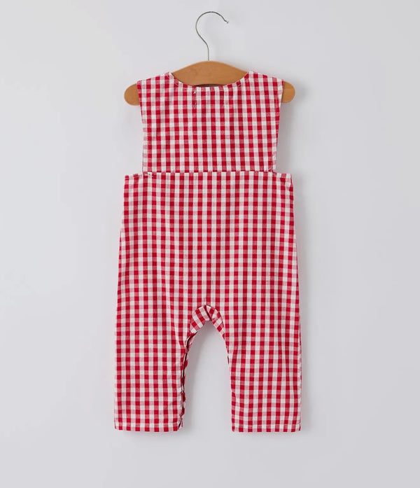 Christmas Tree Smocked Embroidered Boys Romper