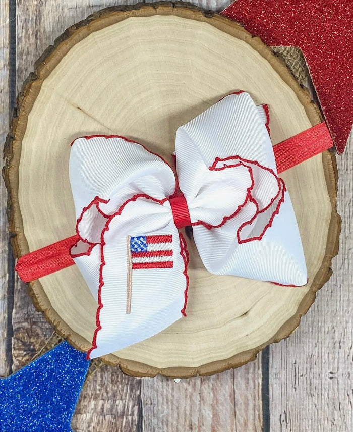 American Flag Embroidery Headband