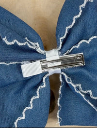 Denim Moonstitch Bow