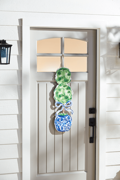 Wooden Topiary Door Hanger