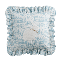 Square Toile Bunny Pillow