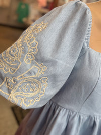 Embroidered Charm Denim Dress