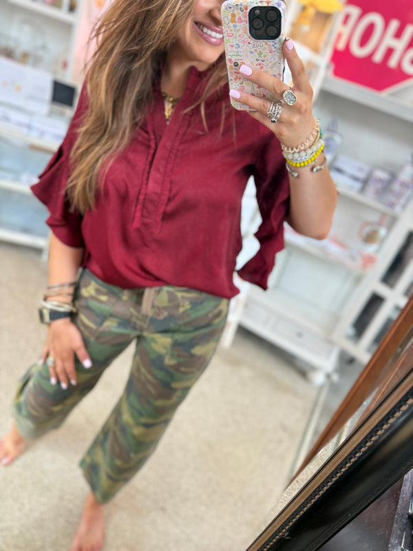 The Burgundy Glam Top