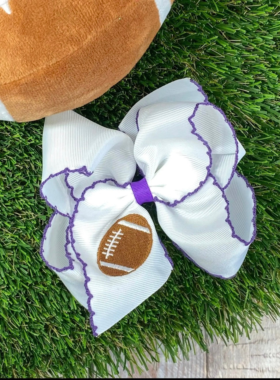 Purple & White Football Headband