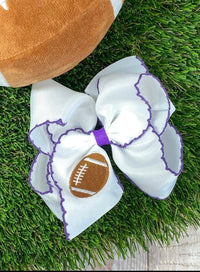 Purple & White Football Headband