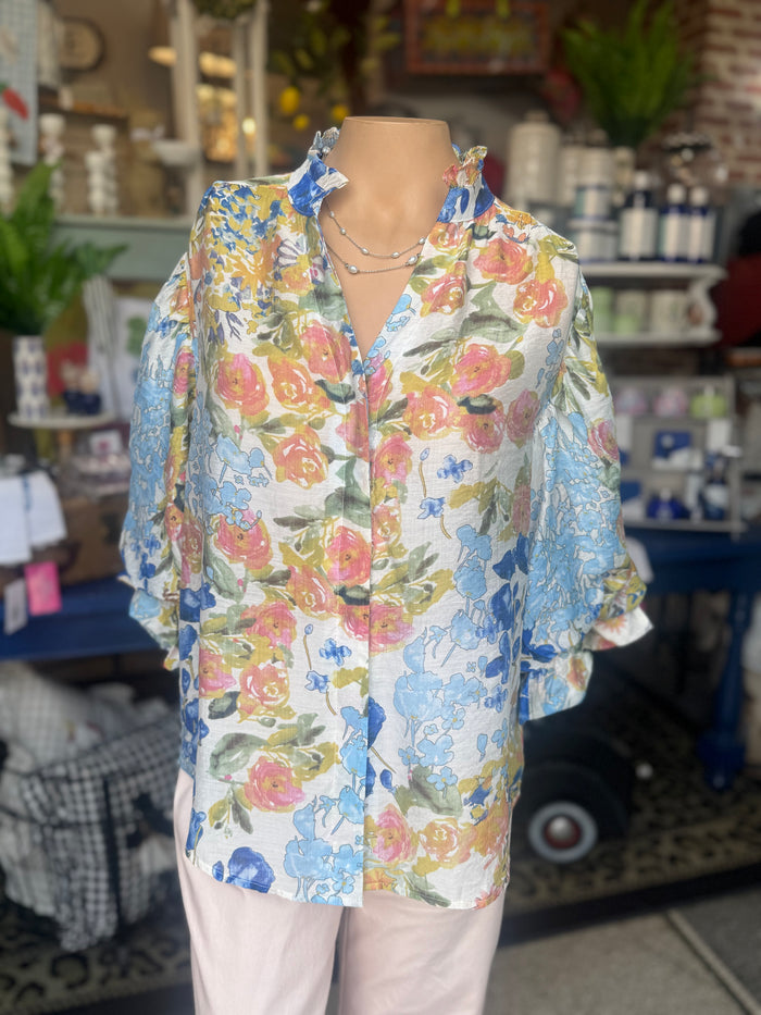 Watercolor Wildflower Top
