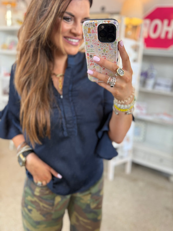 The Navy Glam Top